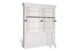 BALMORE, Bookcase, White, 2 Parts, With Ladder