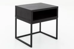 ARMAND, Side Table, Black Oak And Metal