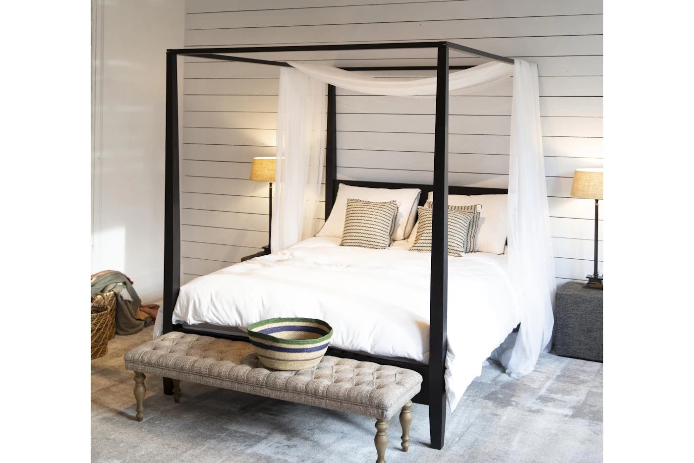 CAPE COD, Four-poster Bed, Black, 160 Cm 2 CAPE COD, Four-poster Bed, Black, 160 Cm – Image 2