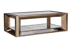 MITCHELL, Coffee Table, Rectangular, Mirror Glass And Wood, 120x70