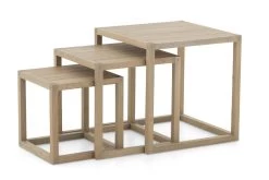 SALVO, Side Table, Weathered Oak, Set Of 3