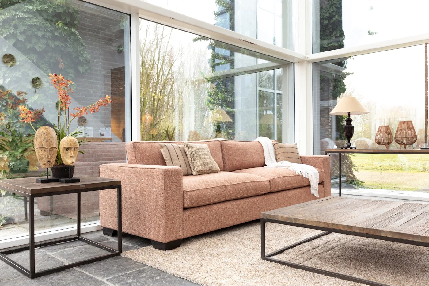 SADINAH, Coffee Table, Square, Elm And Steel 2 SADINAH, Coffee Table, Square, Elm And Steel – Image 2