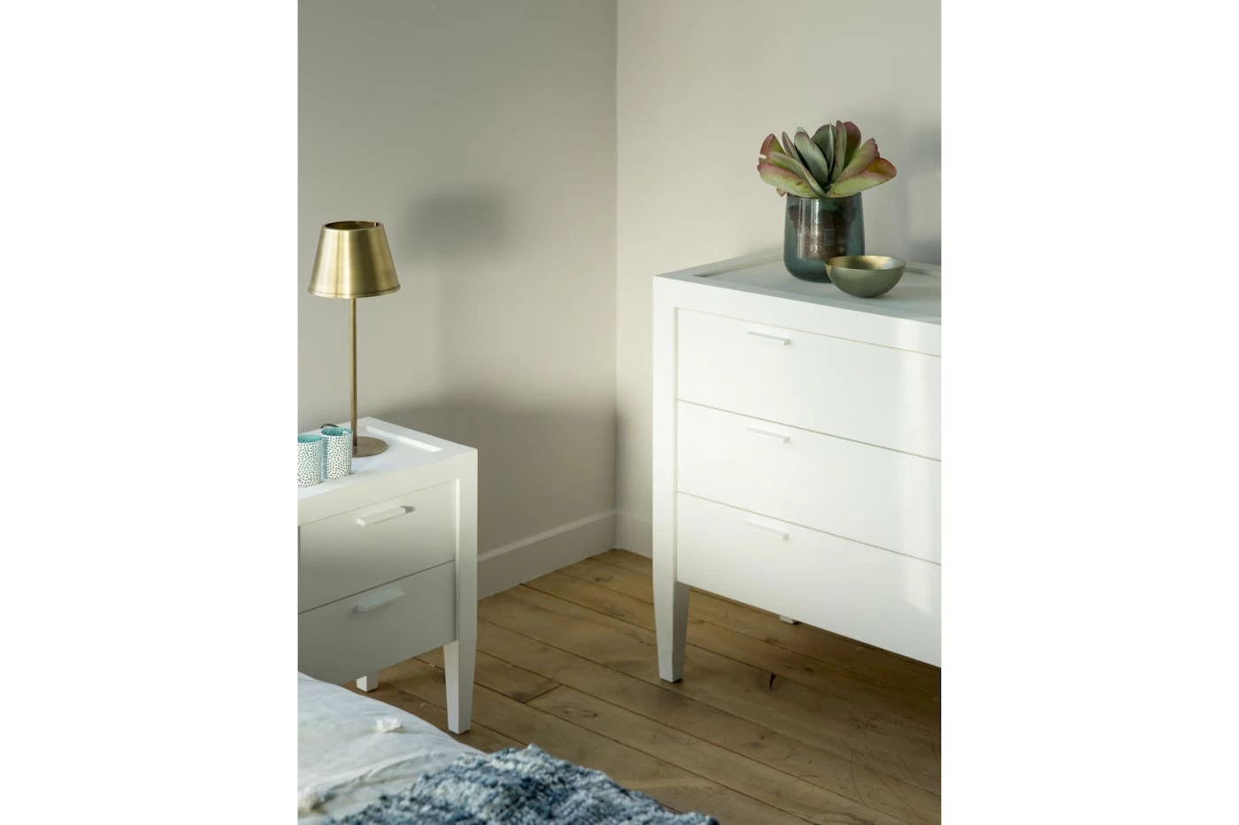 CAPE COD, Bedside Table, Pine Wood, White 2 CAPE COD, Bedside Table, Pine Wood, White – Image 2