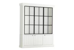 IRON JASON, Cabinet, White, 3 Iron Doors