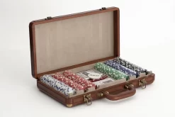 MANHATTAN, Poker Set, Brown Leather