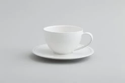 JILLE, Cup And Saucer, Ceramic, White, L, 200ml