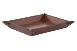 MANHATTAN, Tray, Brown Leather, S