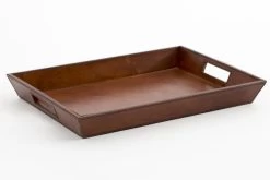 MANHATTAN, Tray, Brown Leather