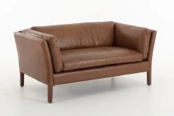 BELLAMY, Sofa, Cognac Brown, Leather, Two-seater