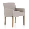 BILLY, Armchair, Birch, Off-white Linen
