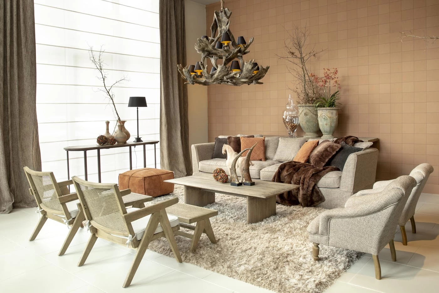 BRUNO, Armchair, Oak, Reed, With Cushion 2 BRUNO, Armchair, Oak, Reed, With Cushion – Image 2