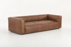 BAILEY, Sofa, Cognac Brown, Leather, Three-seater