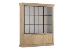 IRON JASON, Cabinet, Weathered Oak, 3 Iron Doors