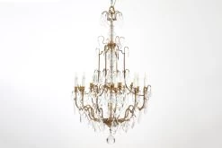 BRUXELLES, Chandelier, Glass Drops, 8 Lamps And 4 Candles