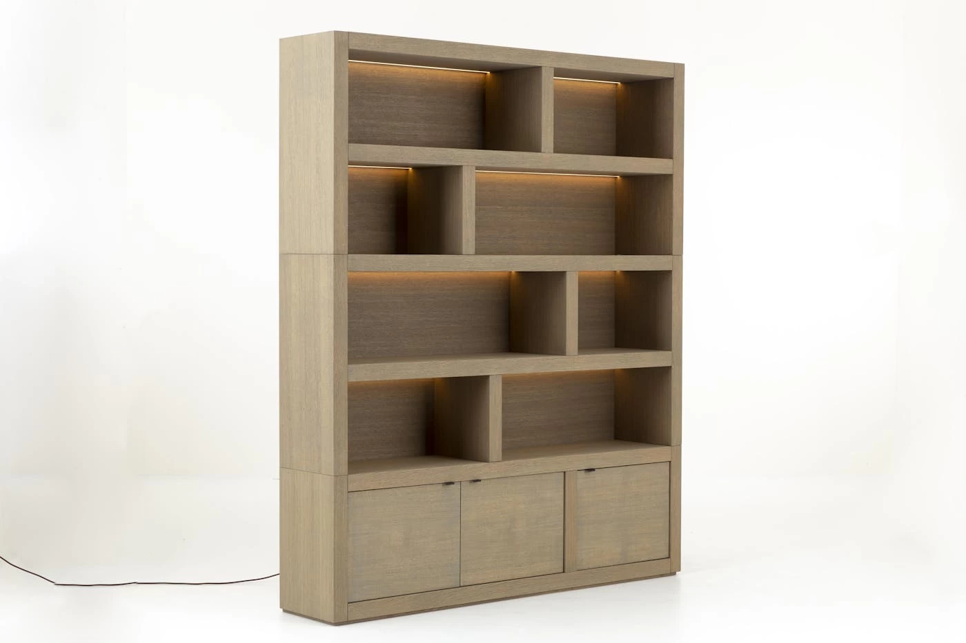 BJORN, Bookcase, Weathered Oak, With Dimmable LED Lights 1 BJORN, Bookcase, Weathered Oak, With Dimmable LED Lights