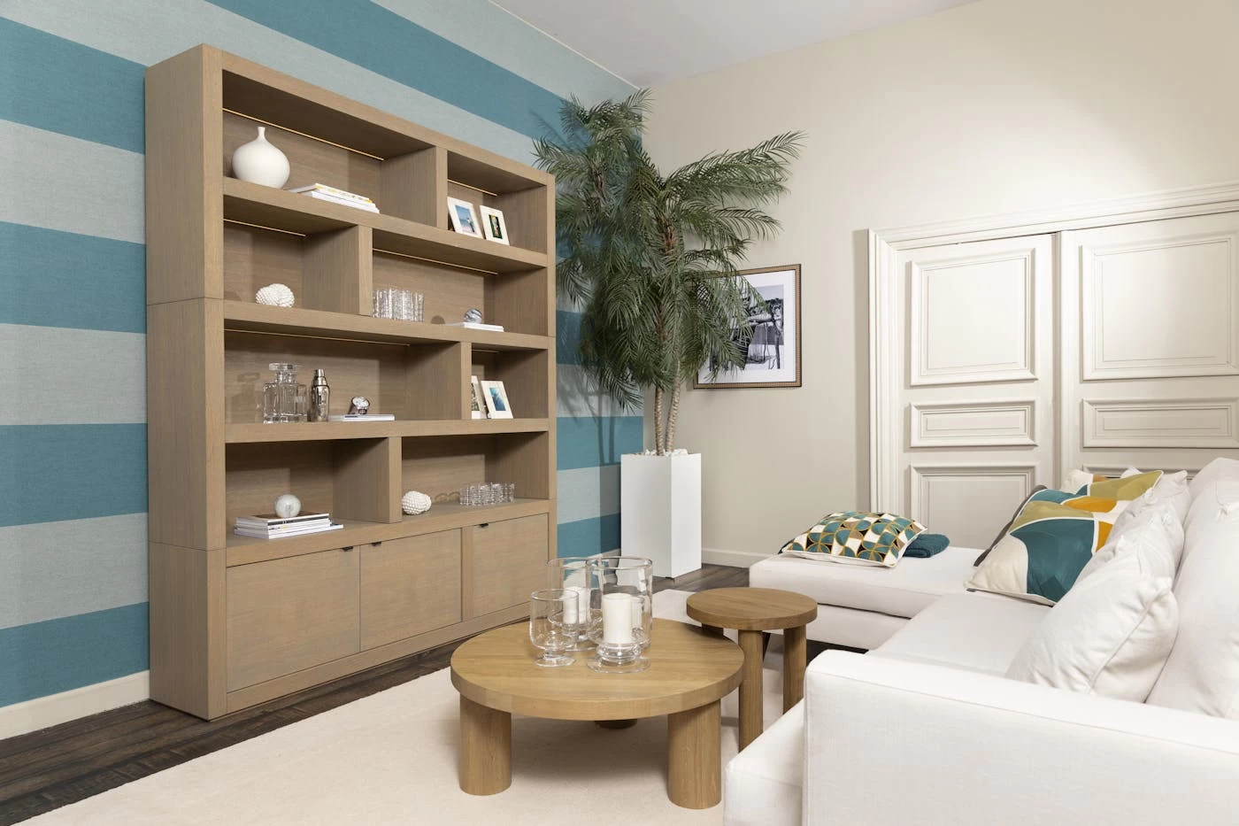 BJORN, Bookcase, Weathered Oak, With Dimmable LED Lights 2 BJORN, Bookcase, Weathered Oak, With Dimmable LED Lights – Image 2