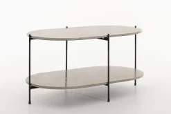 KARINA, Coffee Table, Marble And Metal, Beige