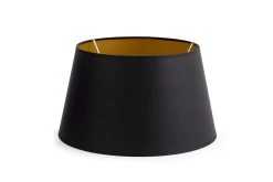 LINDRO, Lampshade, Black And Gold, Cylinder, 30 Cm