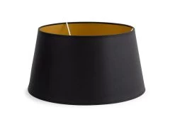 LINDRO, Lampshade, Black And Gold, Cylinder, 35 Cm