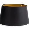 LINDRO, Lampshade, Black And Gold, Cylinder, 50 Cm