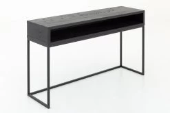 ARMAND, Console Table, Black Oak And Metal