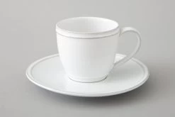 JILLE, Cup And Saucer, Ceramic, White, M, 150ml