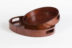 MANHATTAN, Tray, Brown Leather, Round -Boutique De Décoration https3A2F2Fwww.flamant.com2Fmedia2Fcatalog2Fproduct2F92F52F9522 14 03 2023T173A283A41